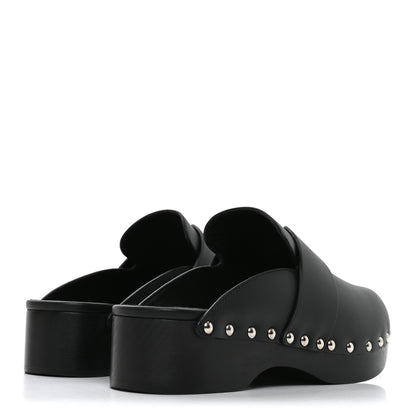Hermes Calfskin Calya Mules 37 Black 4 of 8