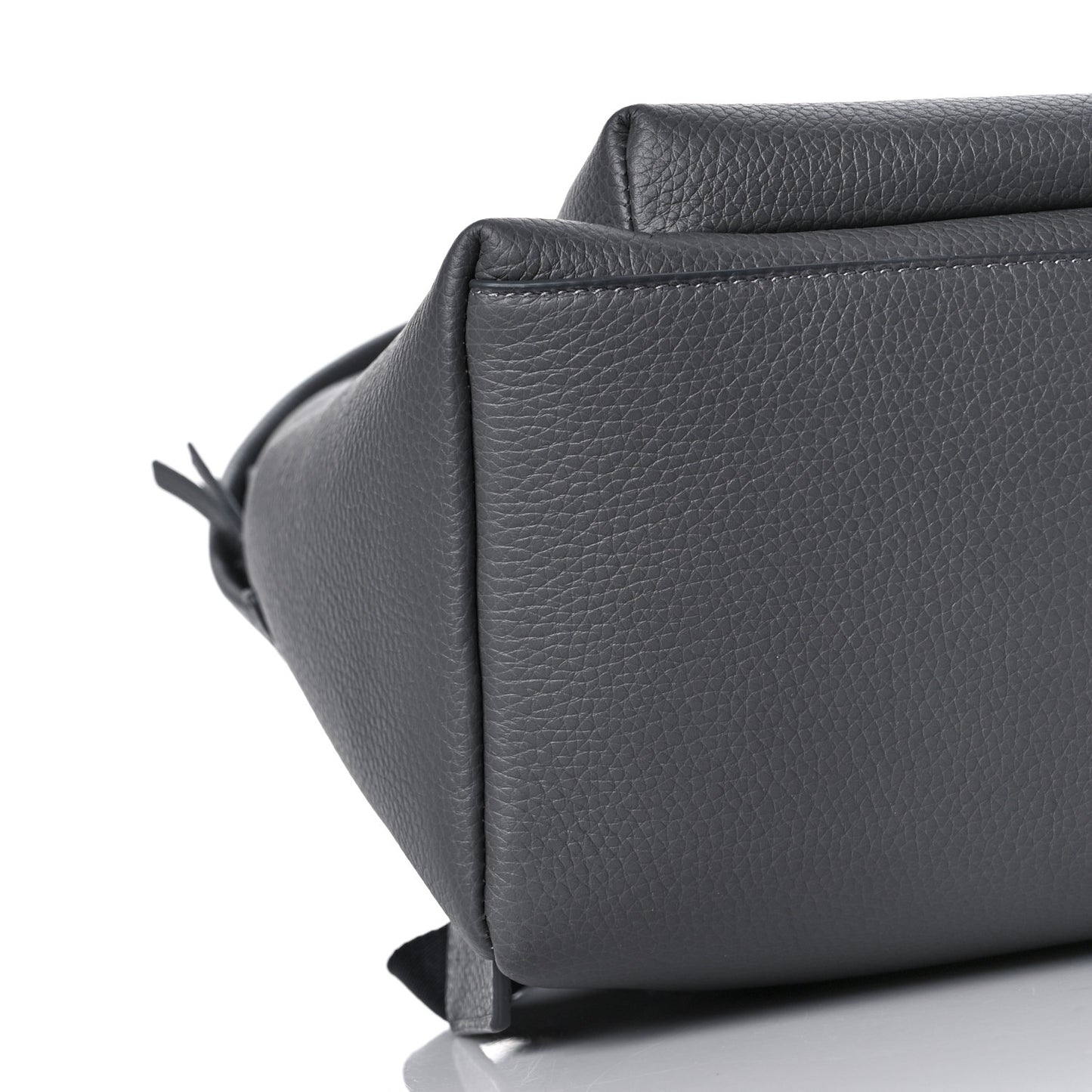 Calfskin Logo Embossed Backpack Charcoal Grey