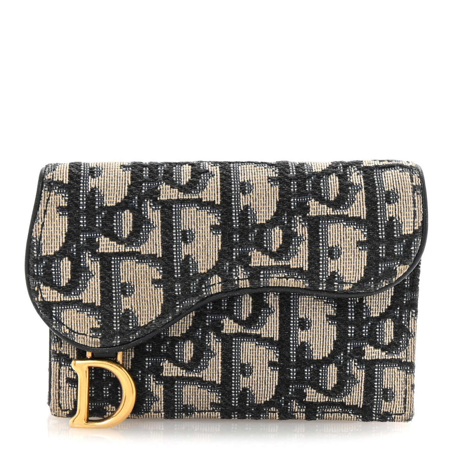 Oblique Saddle Card Holder Blue
