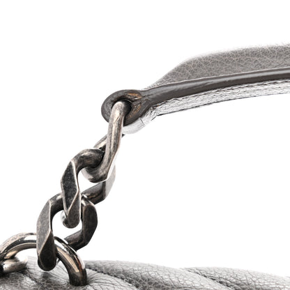 Saint Laurent Sheepskin Matelasse Chevron Monogram Large College Satchel Dark Anthracite 12 of 14