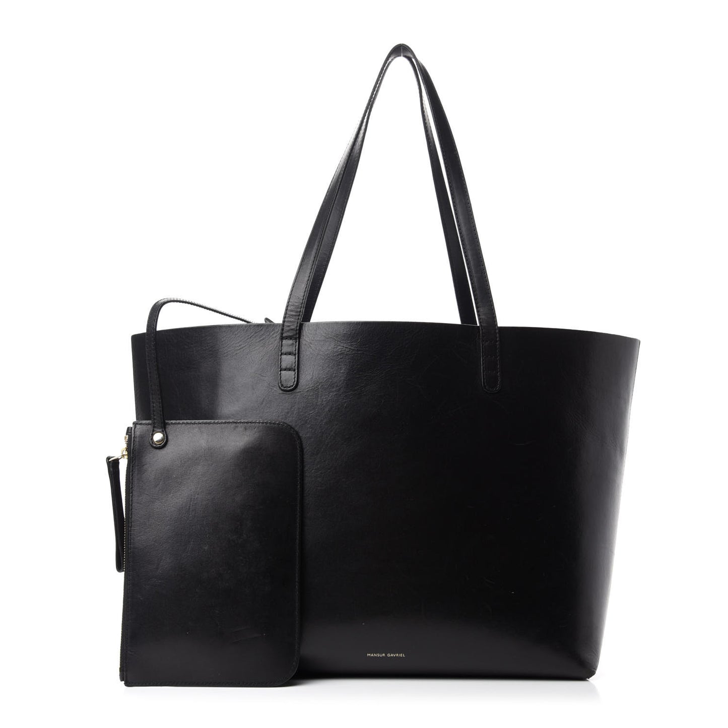 Calfskin Large Shopping Tote Black Royal