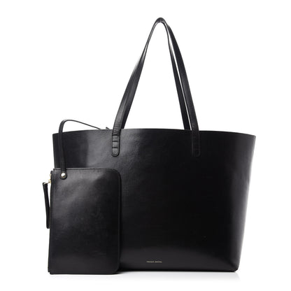 Mansur Gavriel Calfskin Large Shopping Tote Black Royal 1 of 12