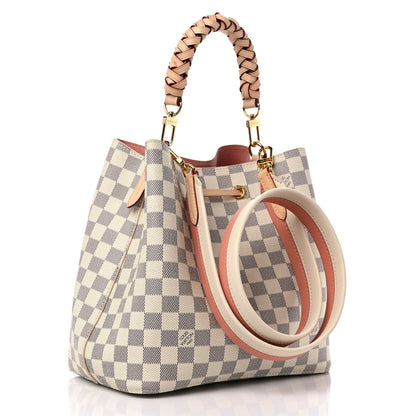 Louis Vuitton Damier Azur Braided Neonoe MM Peach Cream 3 of 9