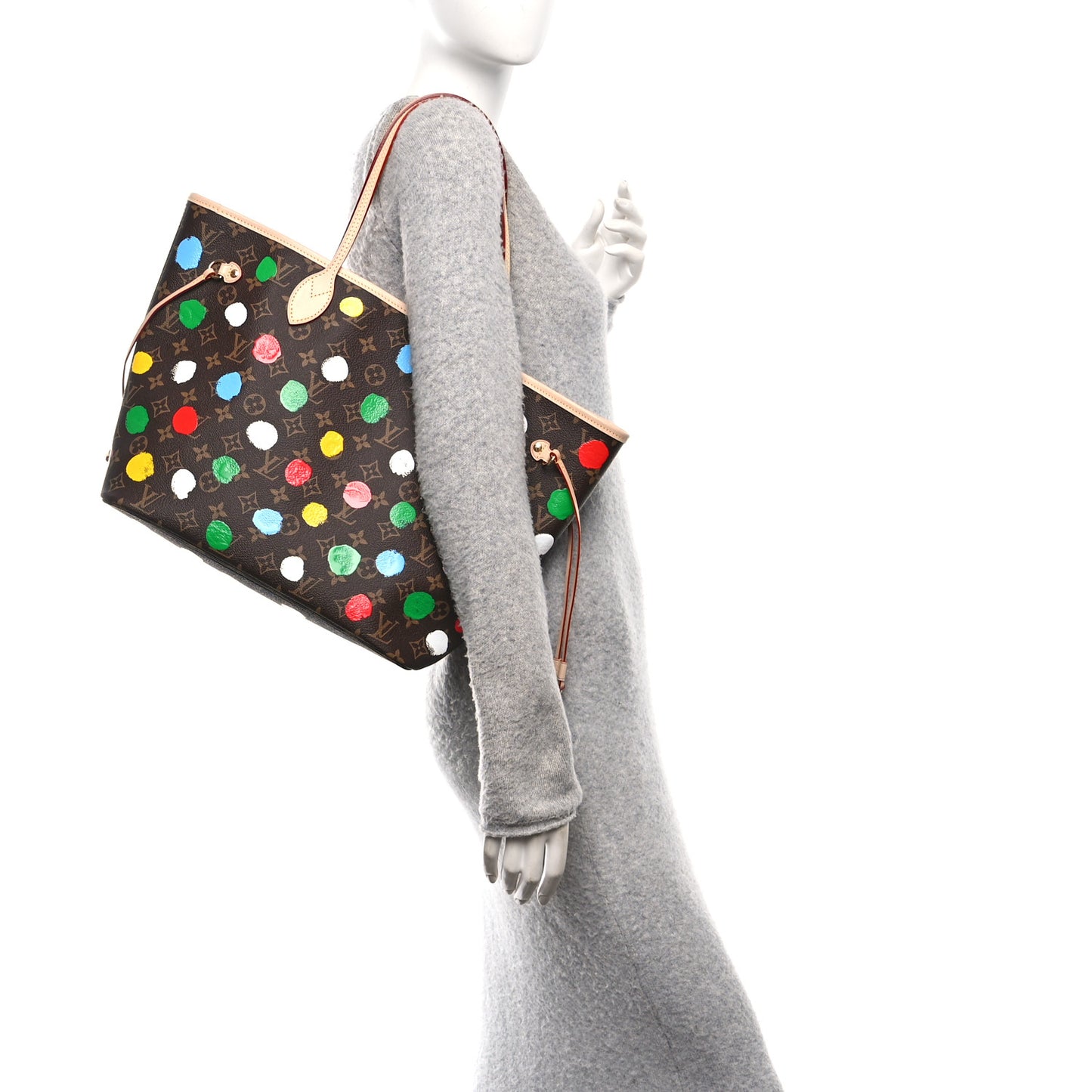 LV X YK Monogram Dots Neverfull MM