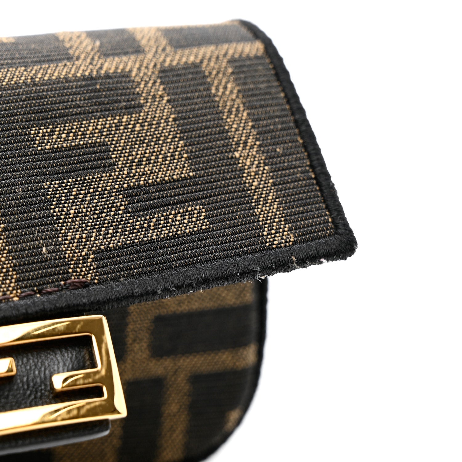 Fendi Fabric Jacquard FF 1974 Nano Baguette Charm Tobacco Moro Black 7 of 7