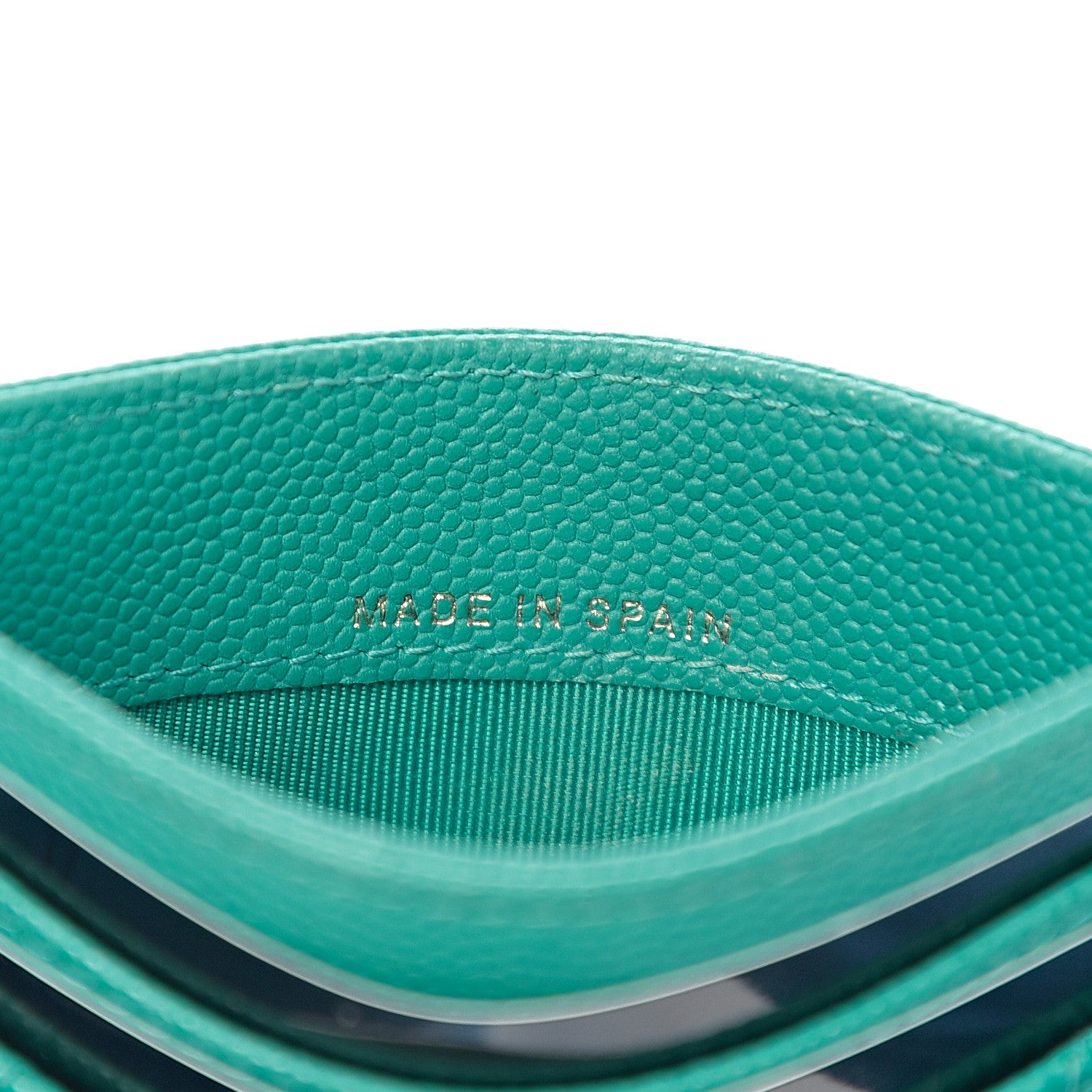 Chanel Caviar Quilted Card Holder Turquoise 6 of 9