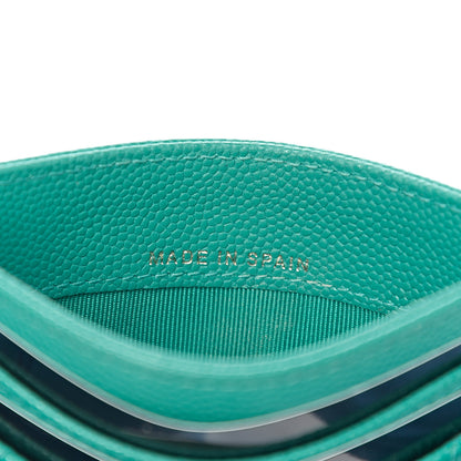 Chanel Caviar Quilted Card Holder Turquoise 6 of 9