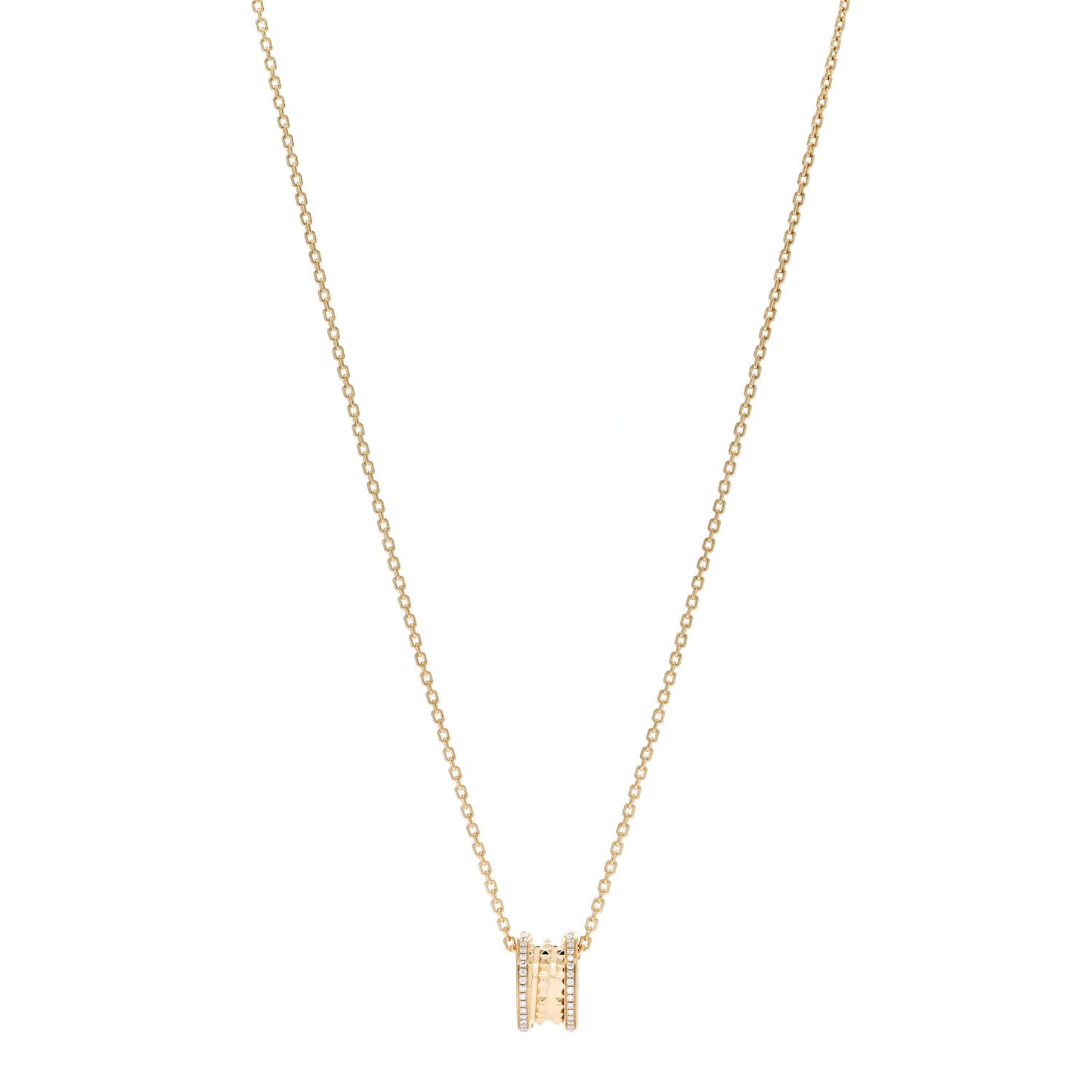 18K Yellow Gold Diamond .38ctw B.Zero1 Rock Pendant Necklace