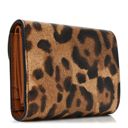 Celine Canvas Leopard Small Triomphe Wallet Tan 3 of 7