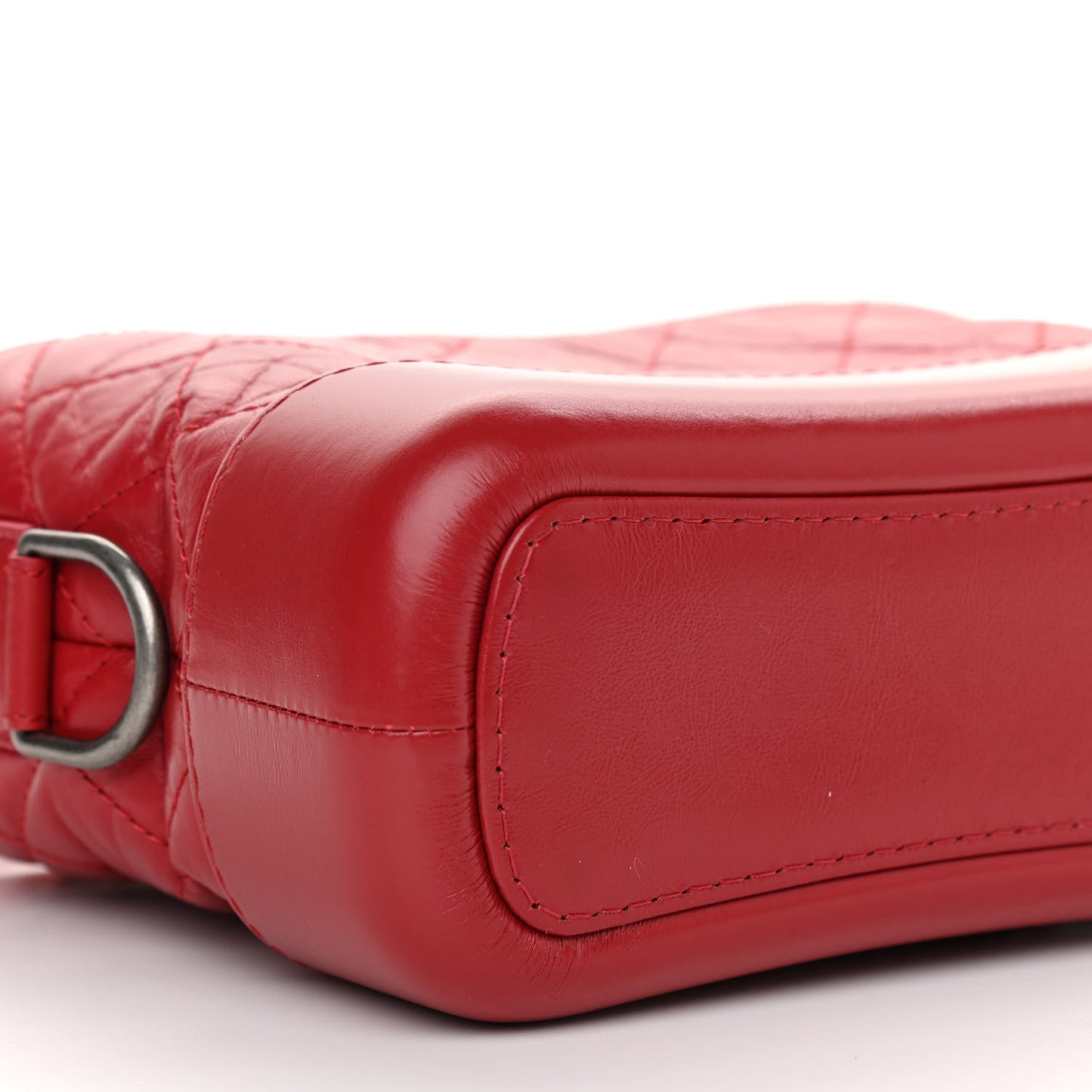 Aged Calfskin Quilted Small Gabrielle Logo Hobo Red