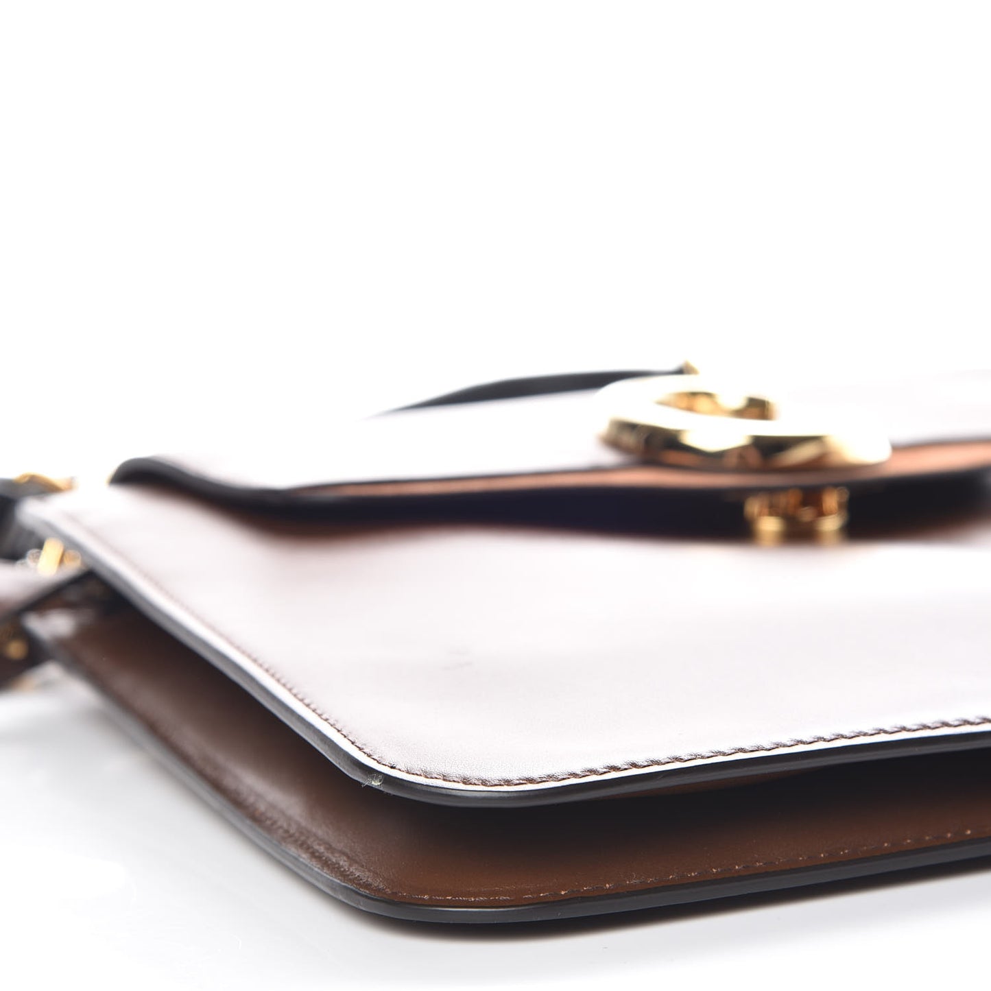 Calfskin Suede Medium C Shoulder Bag Sharp Brown