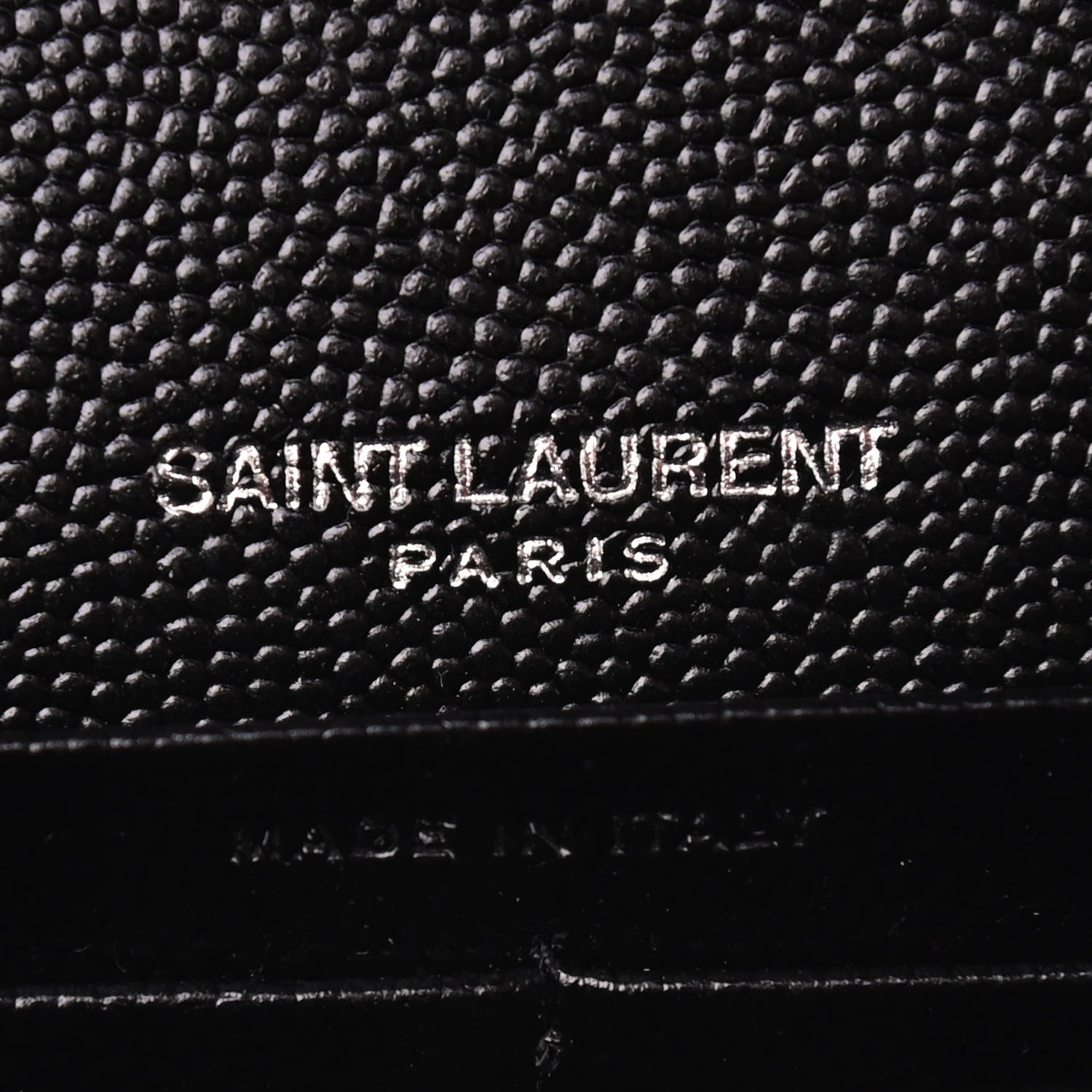 Saint Laurent Grain De Poudre Matelasse Chevron Monogram Chain Wallet Black 6 of 9
