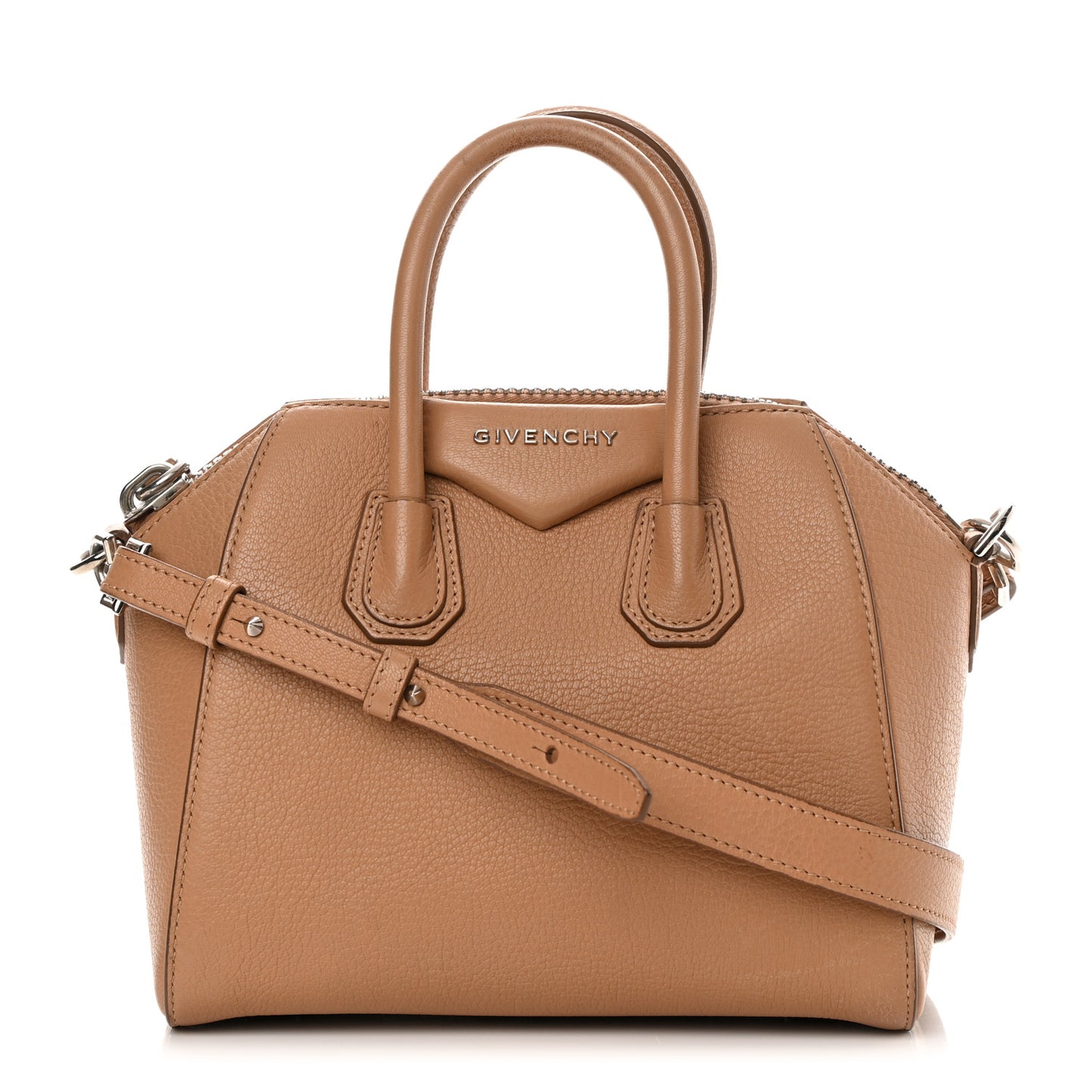 Sugar Goatskin Mini Antigona Medium Beige
