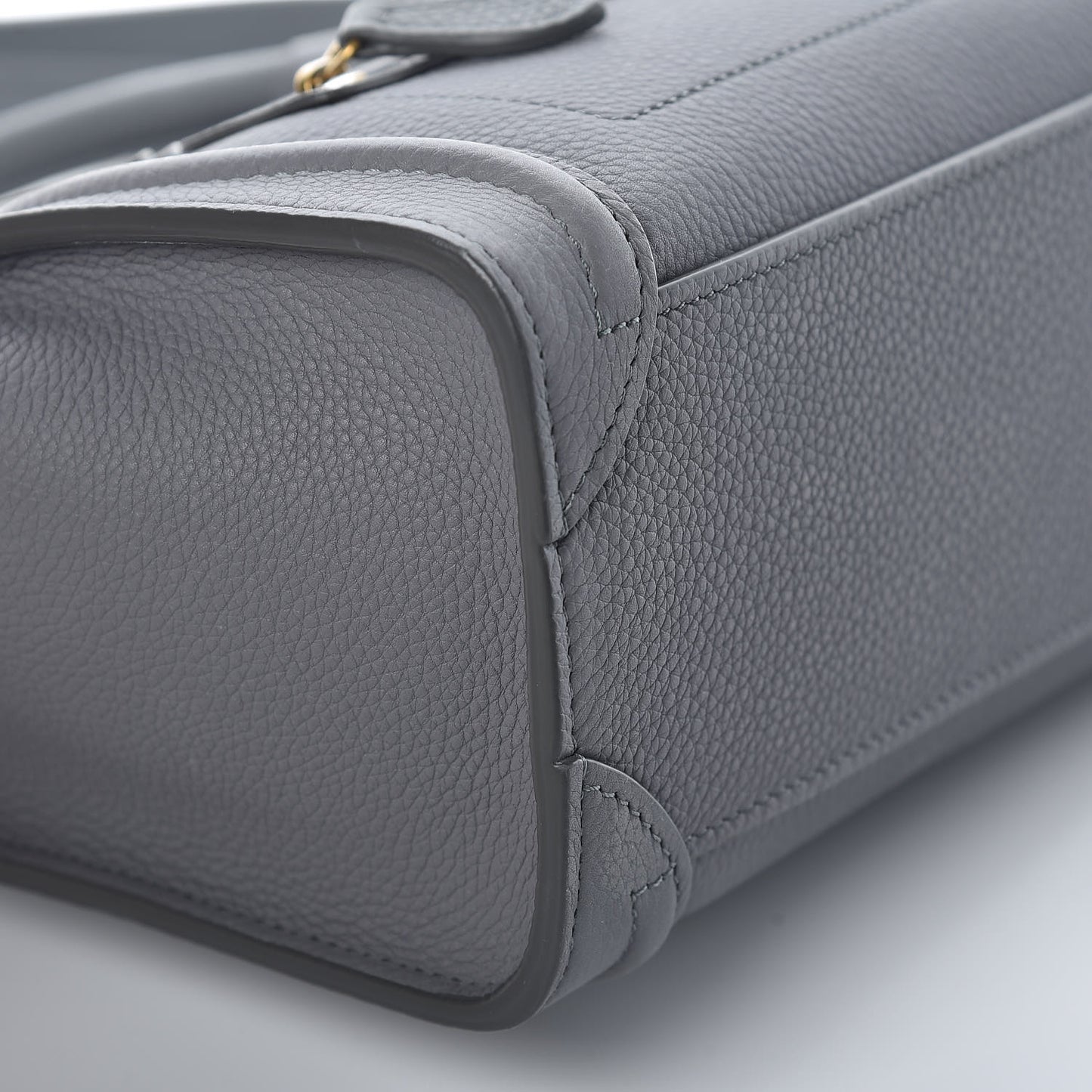 Drummed Calfskin Nano Luggage Kohl