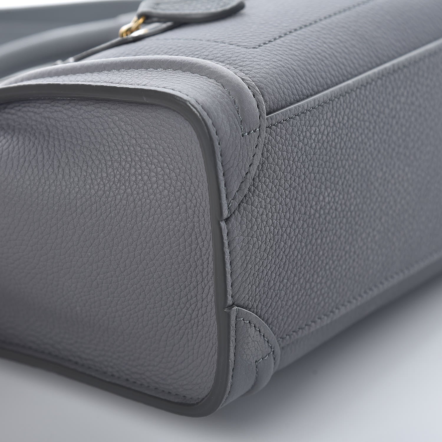 Celine Drummed Calfskin Nano Luggage Kohl 5 of 9
