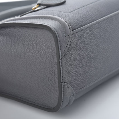 Celine Drummed Calfskin Nano Luggage Kohl 5 of 9