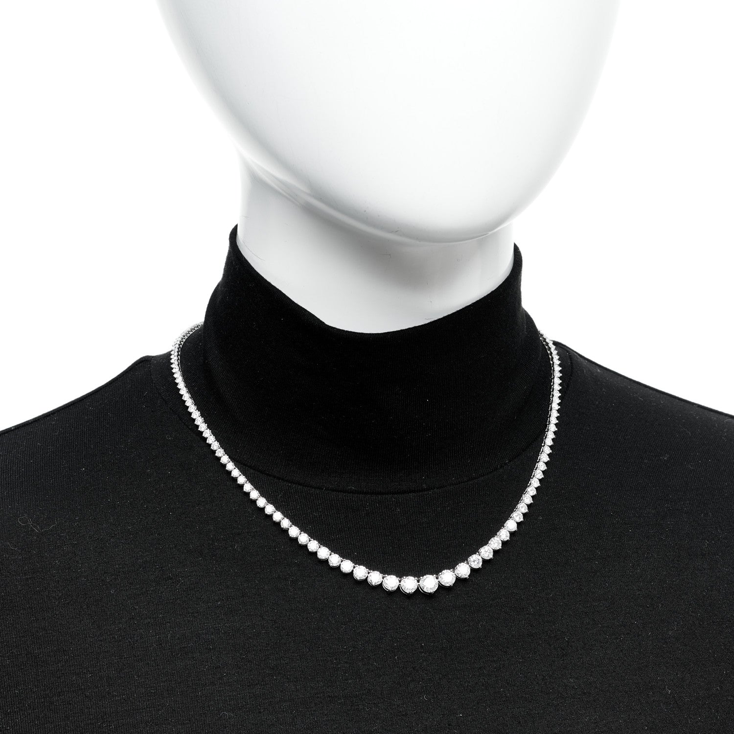 Parker & West by FASHIONPHILE 14K White Gold Diamond 13.20ctw Riviera Necklace 2 of 7