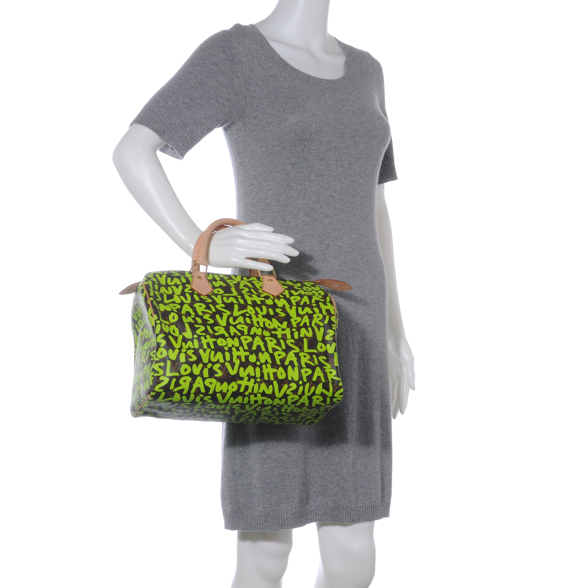 Louis Vuitton Monogram Graffiti Speedy 30 Green 2 of 7