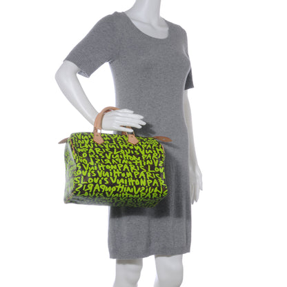 Louis Vuitton Monogram Graffiti Speedy 30 Green 2 of 7