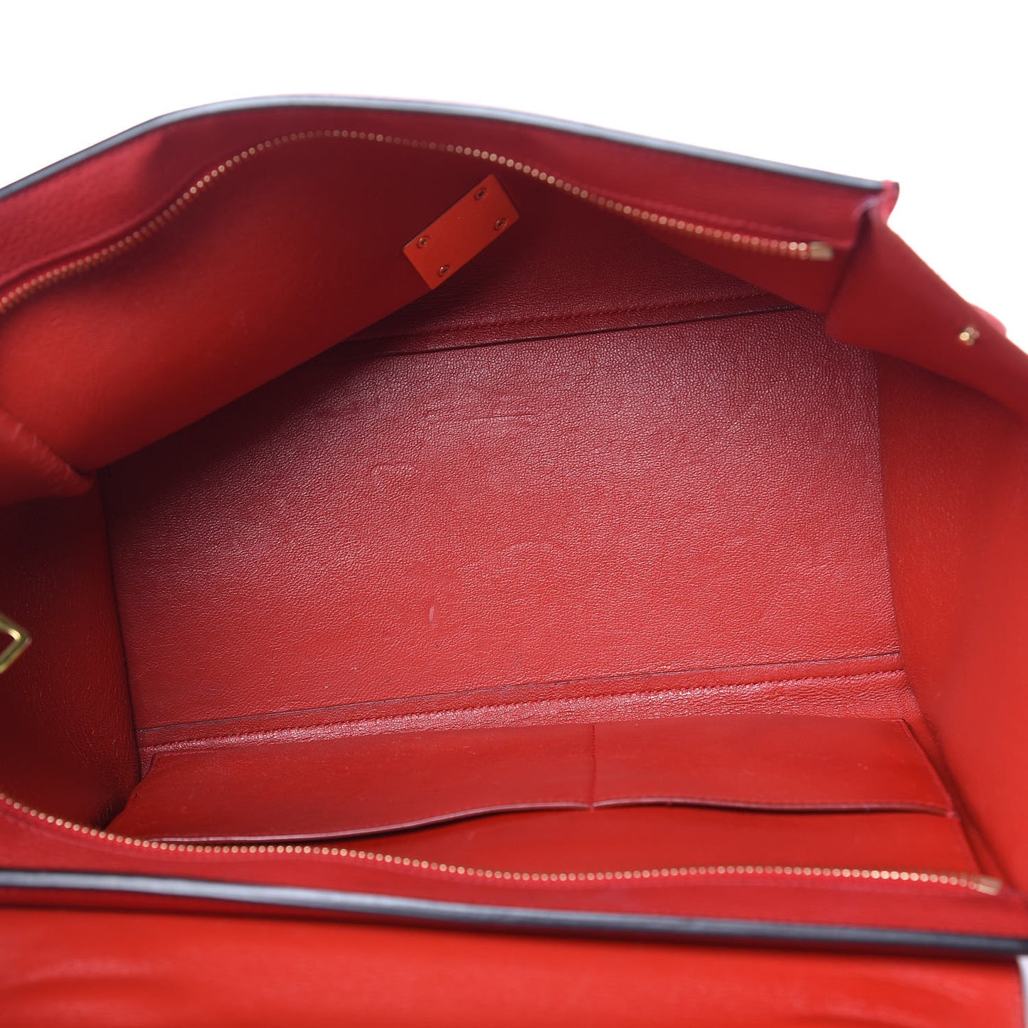 Drummed Calfskin Suede Small Trapeze Coquelicot