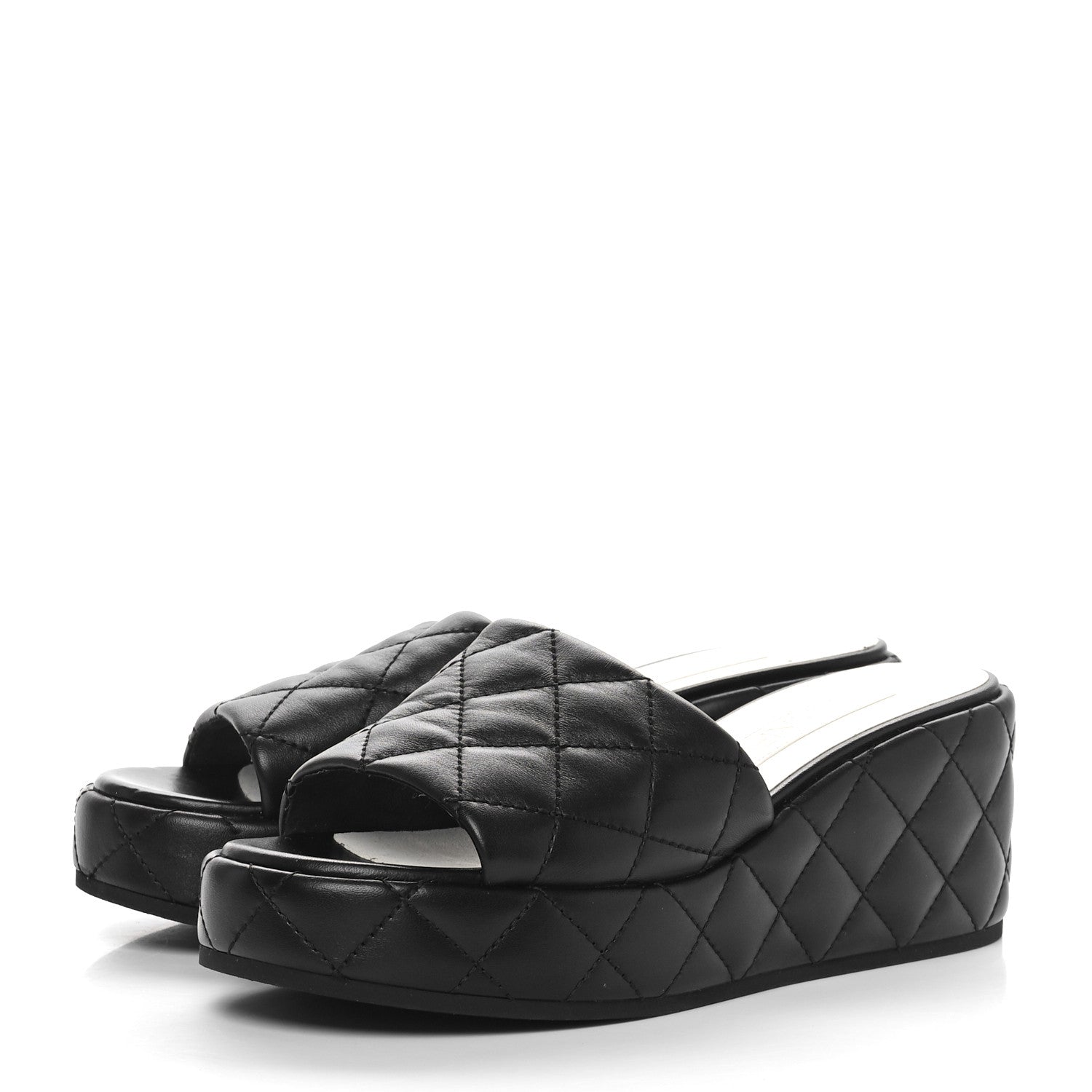 Chanel Lambskin CC Mule Sandals 39.5 Black 3 of 9