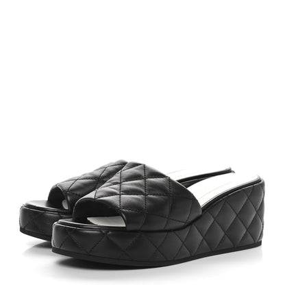 Chanel Lambskin CC Mule Sandals 39.5 Black 3 of 9