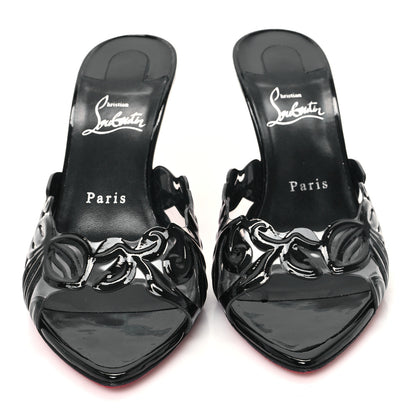 Christian Louboutin Nappa PVC Apostropha Petunia 80 Mules 39.5 Black 3 of 9