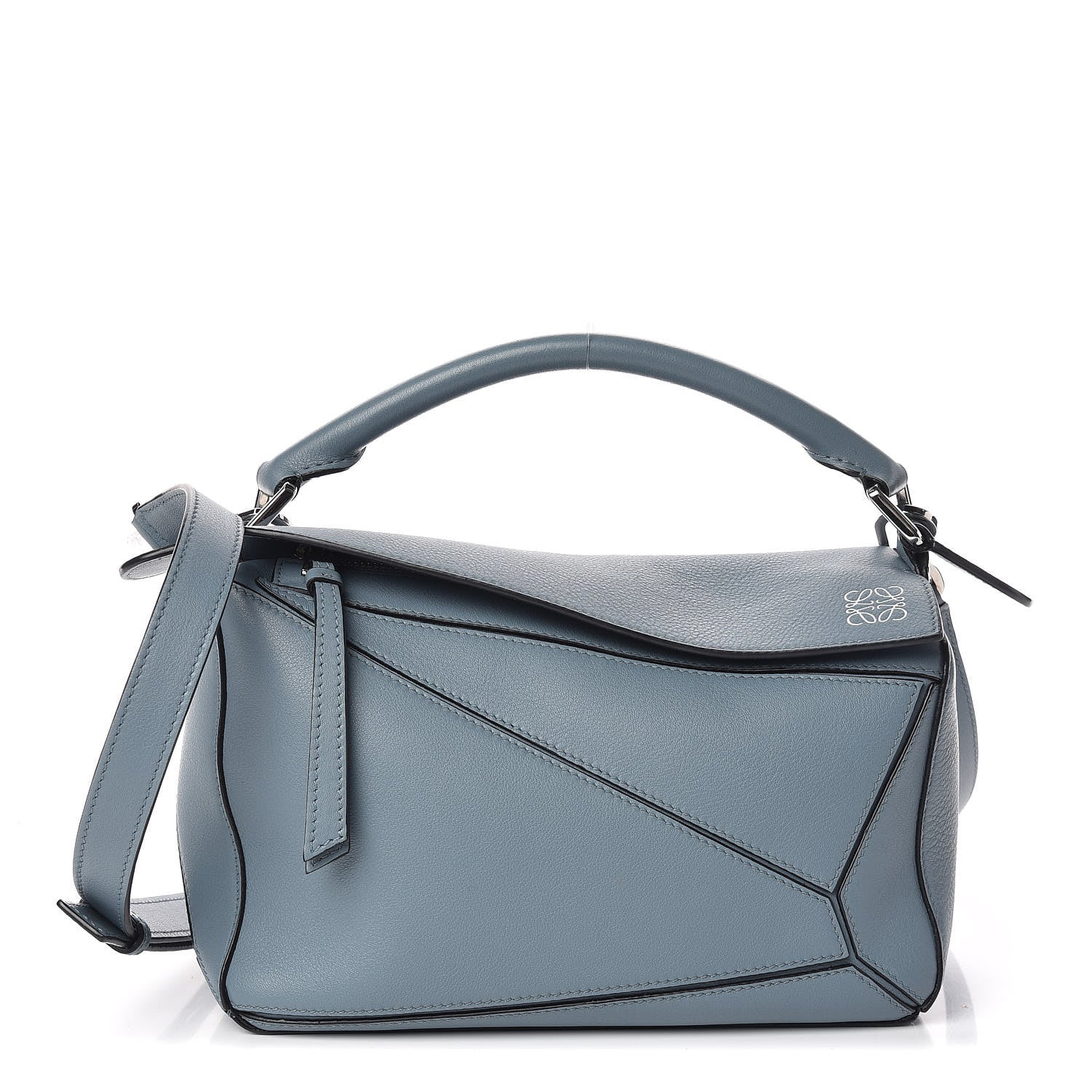Loewe Calfskin Small Puzzle Bag Stone Blue 1 of 10