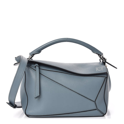 Loewe Calfskin Small Puzzle Bag Stone Blue 1 of 10