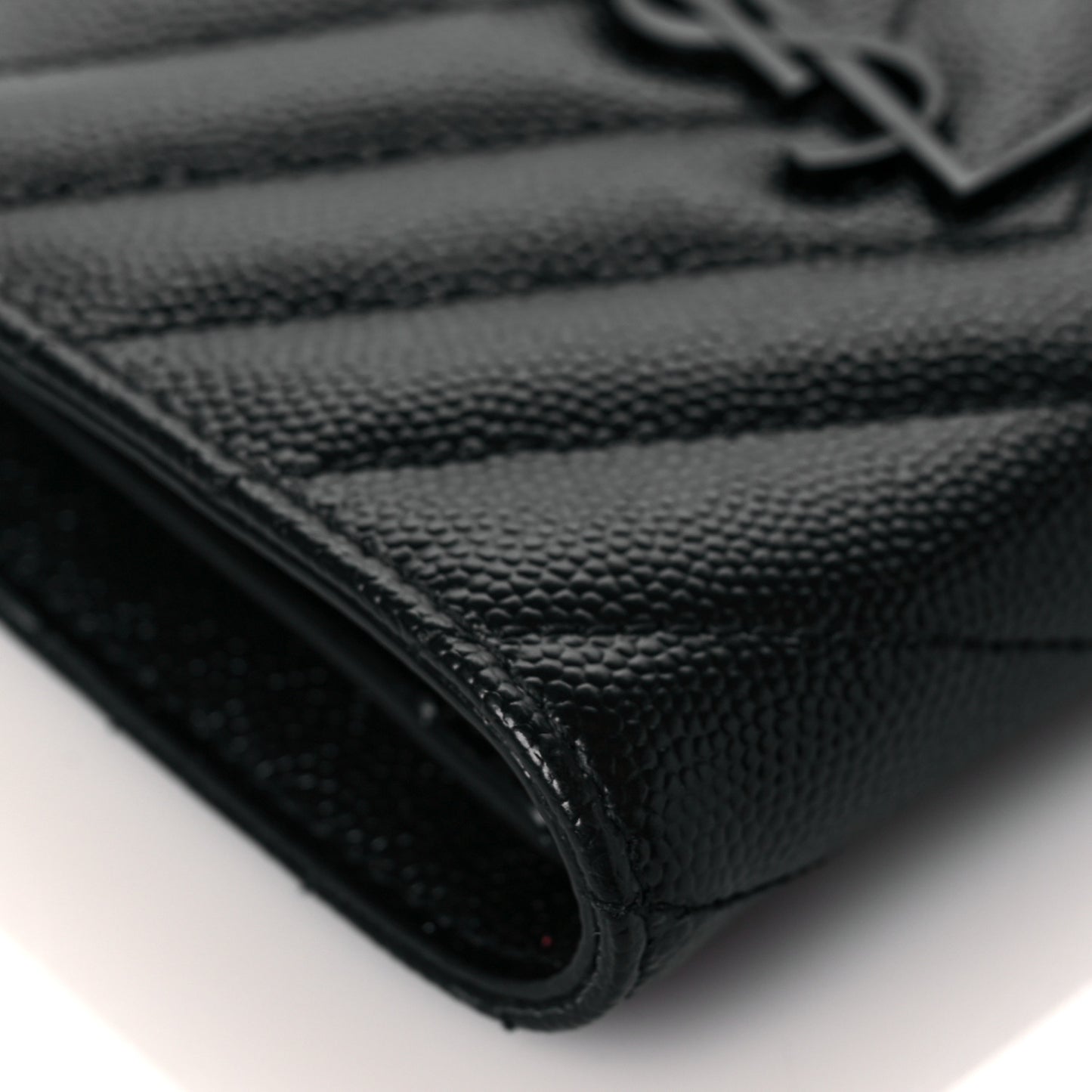Grain De Poudre Matelasse Chevron Monogram Zipped Card Case Black