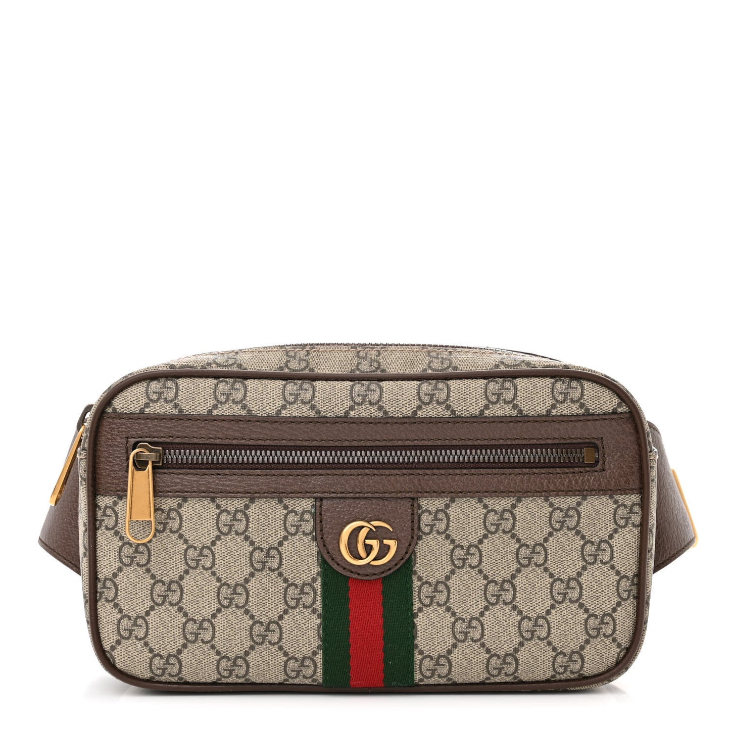 Soft GG Supreme Monogram Medium Ophidia Belt Bag Dark Brown