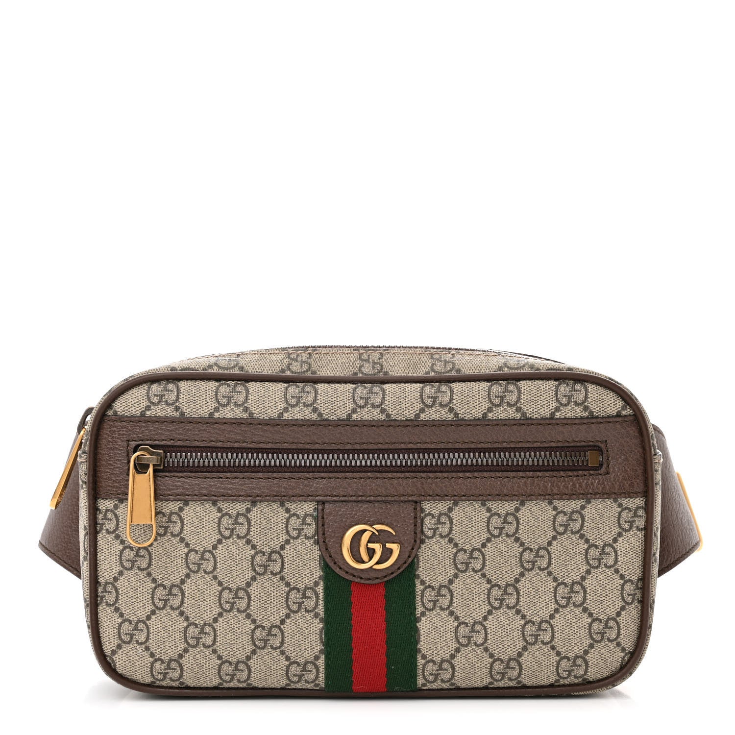 Gucci Soft GG Supreme Monogram Medium Ophidia Belt Bag Dark Brown 1 of 11