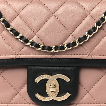 Chanel Lambskin Quilted Small Graphic Flap Beige Black 8 of 11