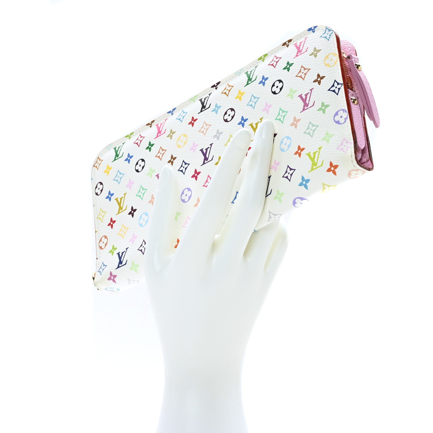 Louis Vuitton Monogram Multicolor Insolite Wallet White Litchi 2 of 8