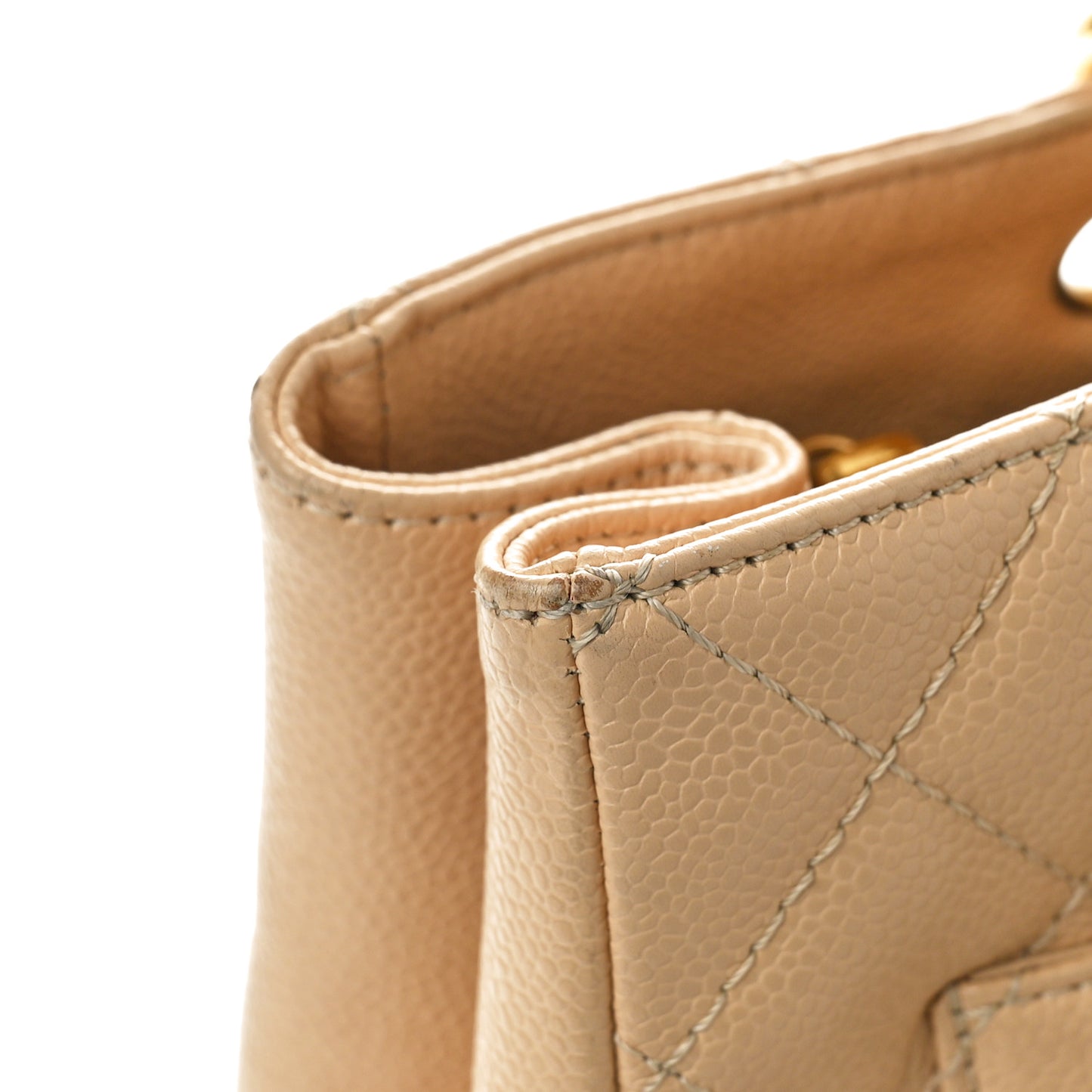 Caviar Quilted Grand Shopping Tote GST Beige