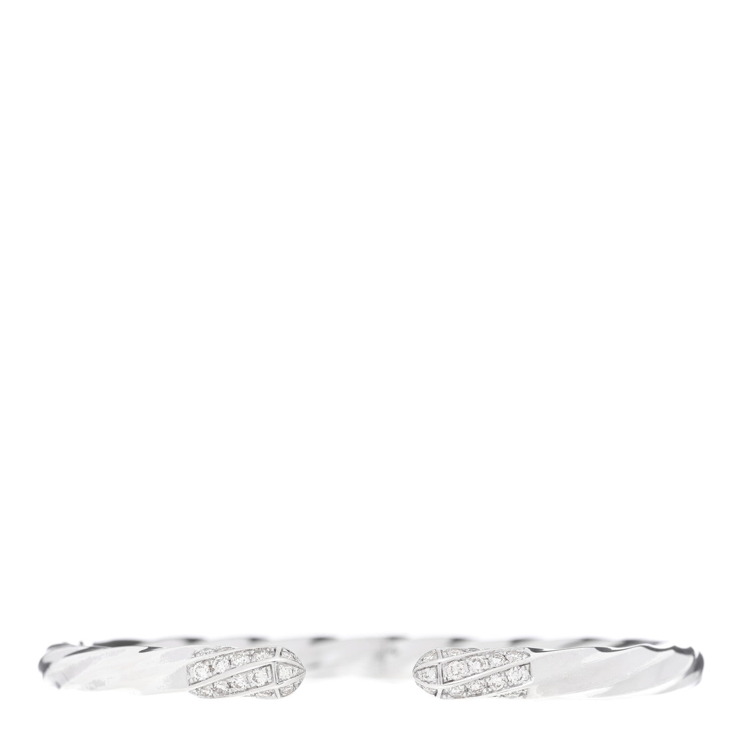 David Yurman Sterling Silver Diamond 5.5mm Cable Edge Bracelet 1 of 3