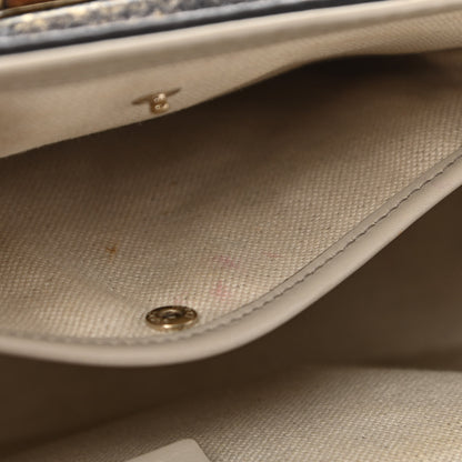 Gucci Calfskin Lizard Embossed Medium New Bamboo Top Handle Bag Grey 14 of 19