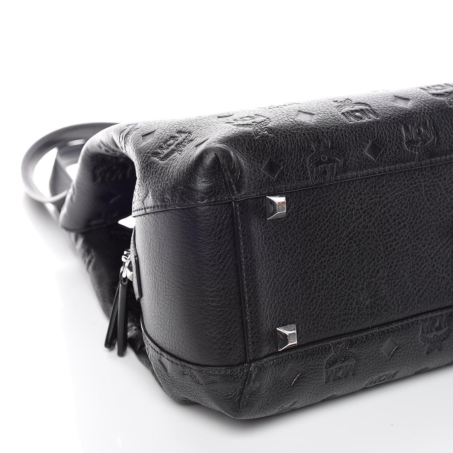 MCM Calfskin Ottomar Monogram Essential Hobo Black 5 of 9