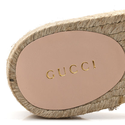 Gucci Canvas Interlocking G Espadrille Slide Sandals 36 Mystic White Mais 8 of 10