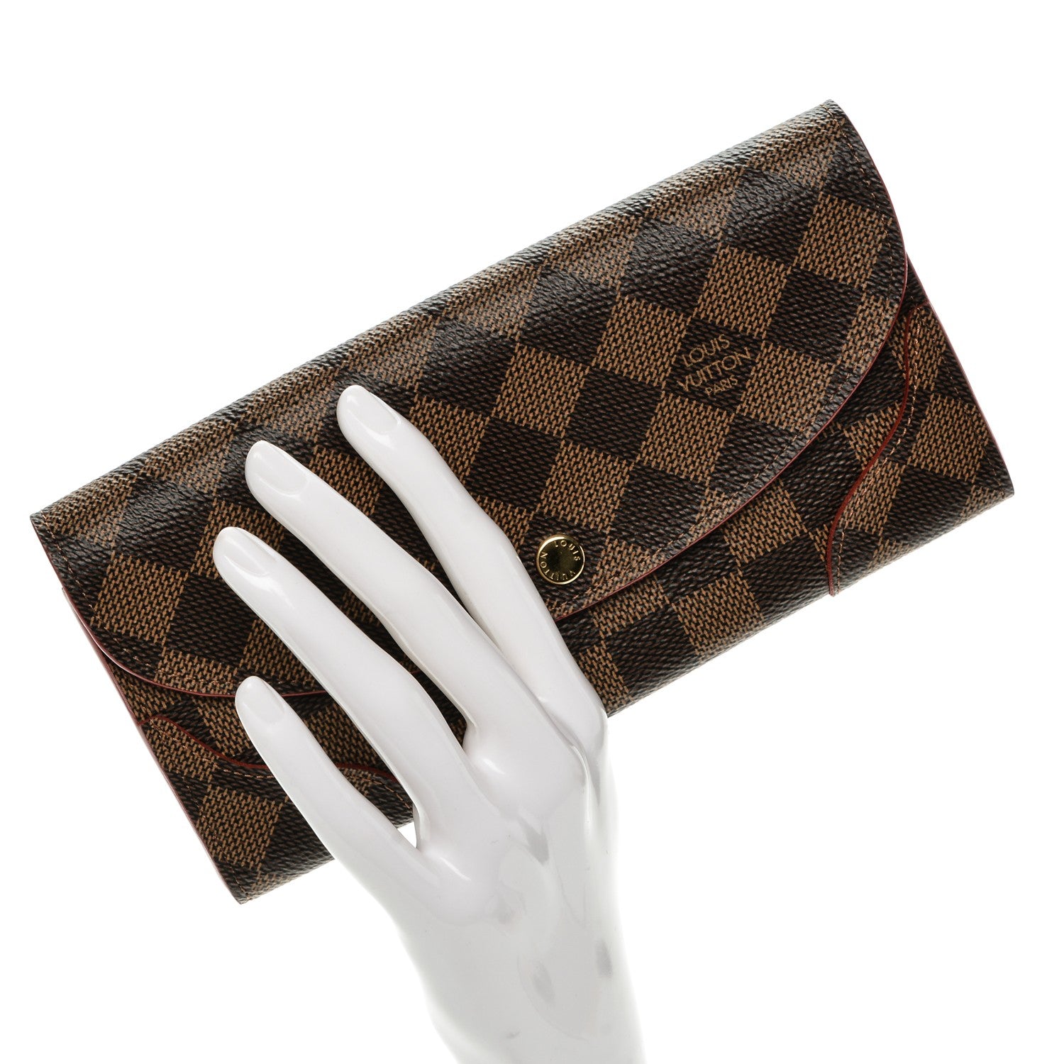 Louis Vuitton Damier Ebene Caissa Wallet Cherry 2 of 6
