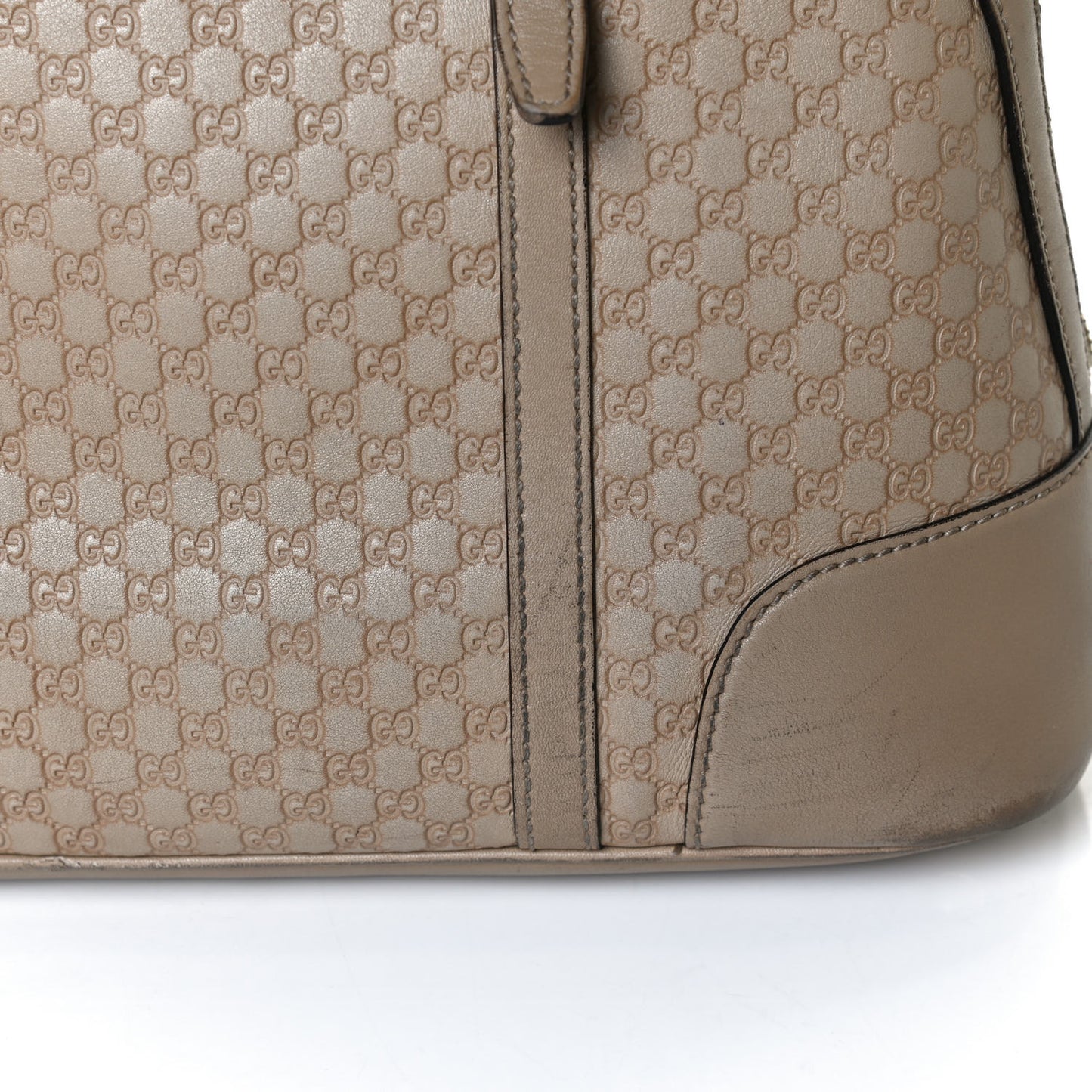 Microguccissima Small Nice Top Handle Dome Bag Beige