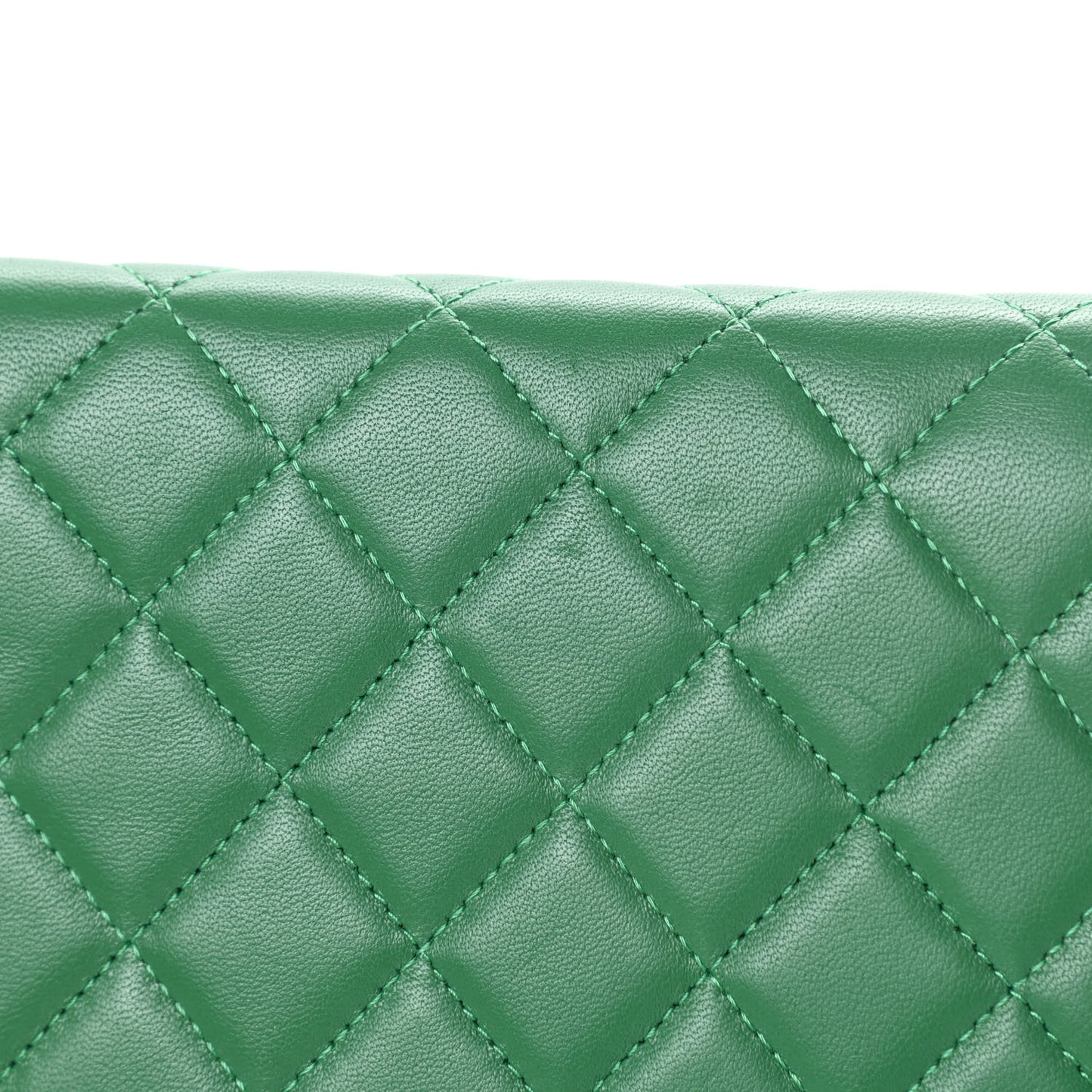 Lambskin Quilted Boy Wallet On Chain WOC Green