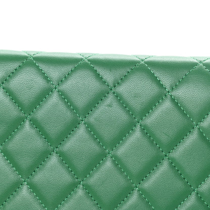 Chanel Lambskin Quilted Boy Wallet On Chain WOC Green 15 of 15