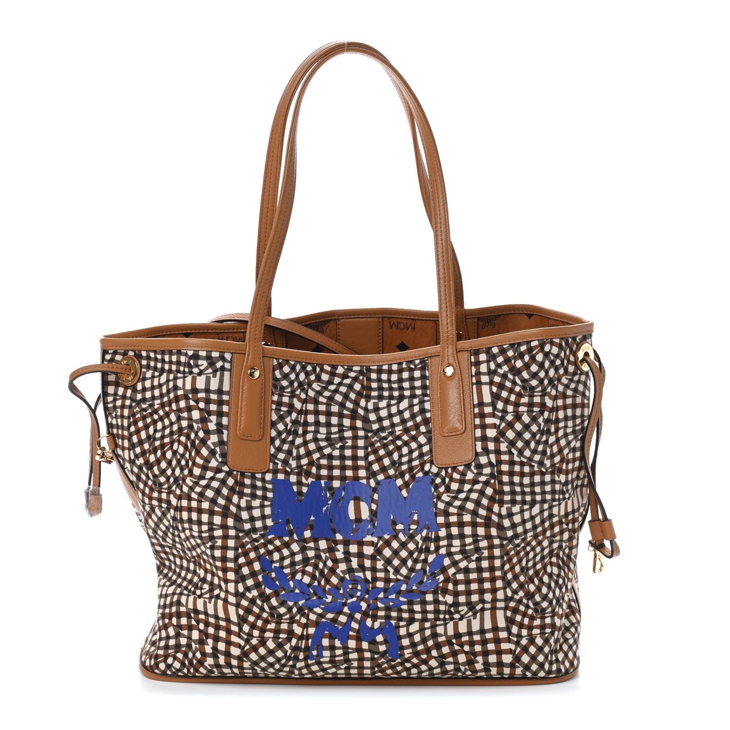 MCM Visetos Medium Liz Reversible Shopper Tote Cognac 3 of 13