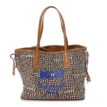 MCM Visetos Medium Liz Reversible Shopper Tote Cognac 3 of 13