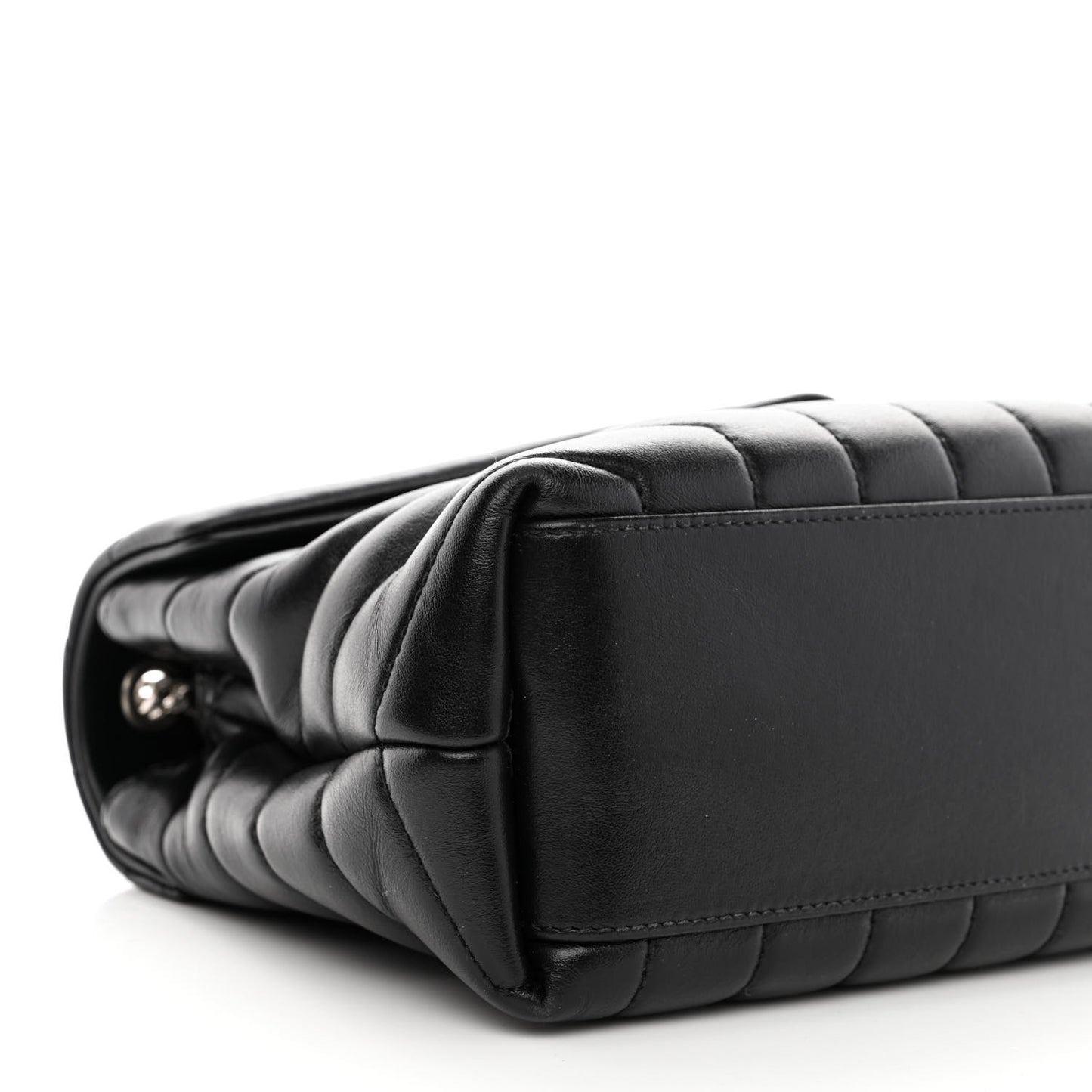 Calfskin Y Quilted Monogram Small Loulou Chain Satchel Black