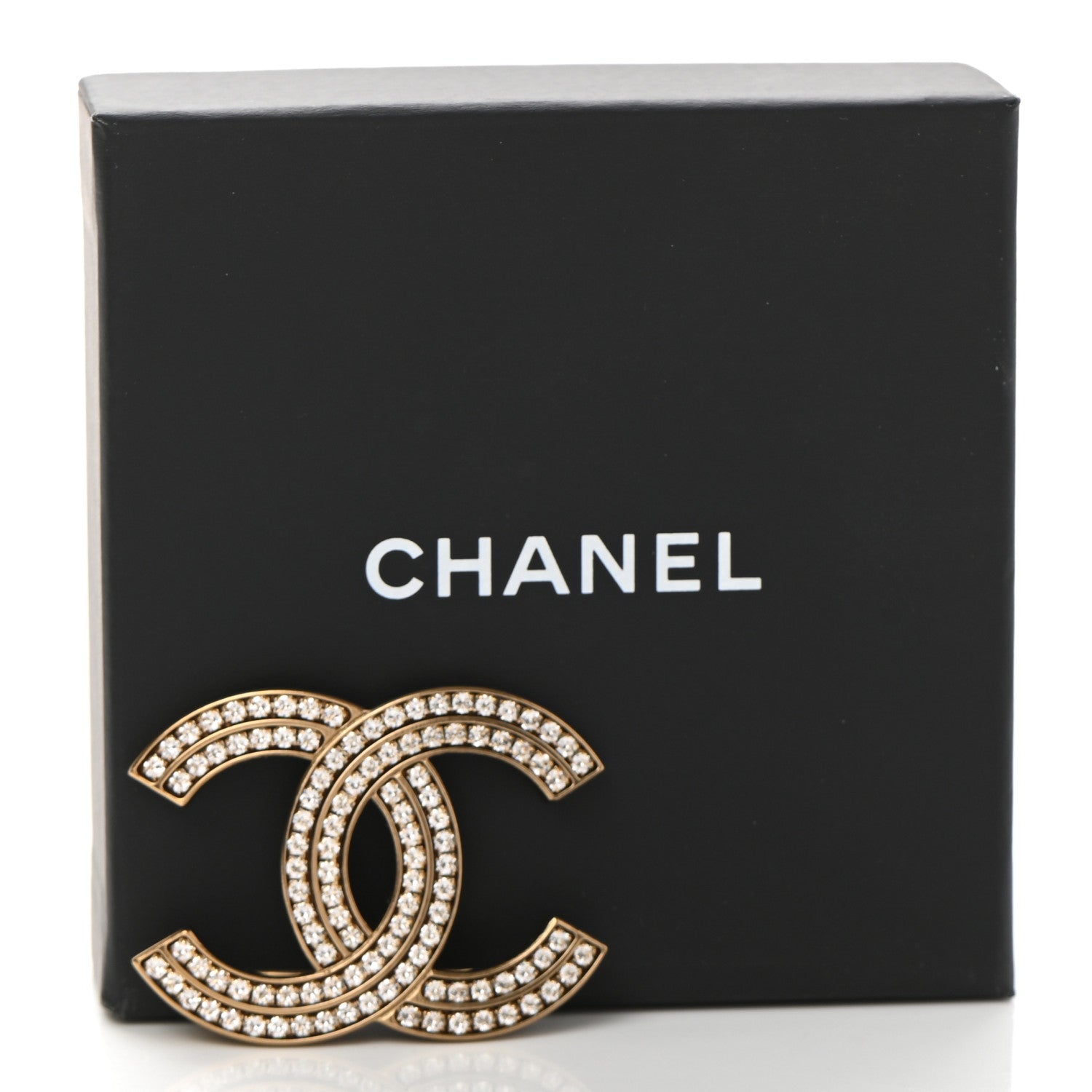 Chanel Crystal CC Brooch Gold 5 of 5