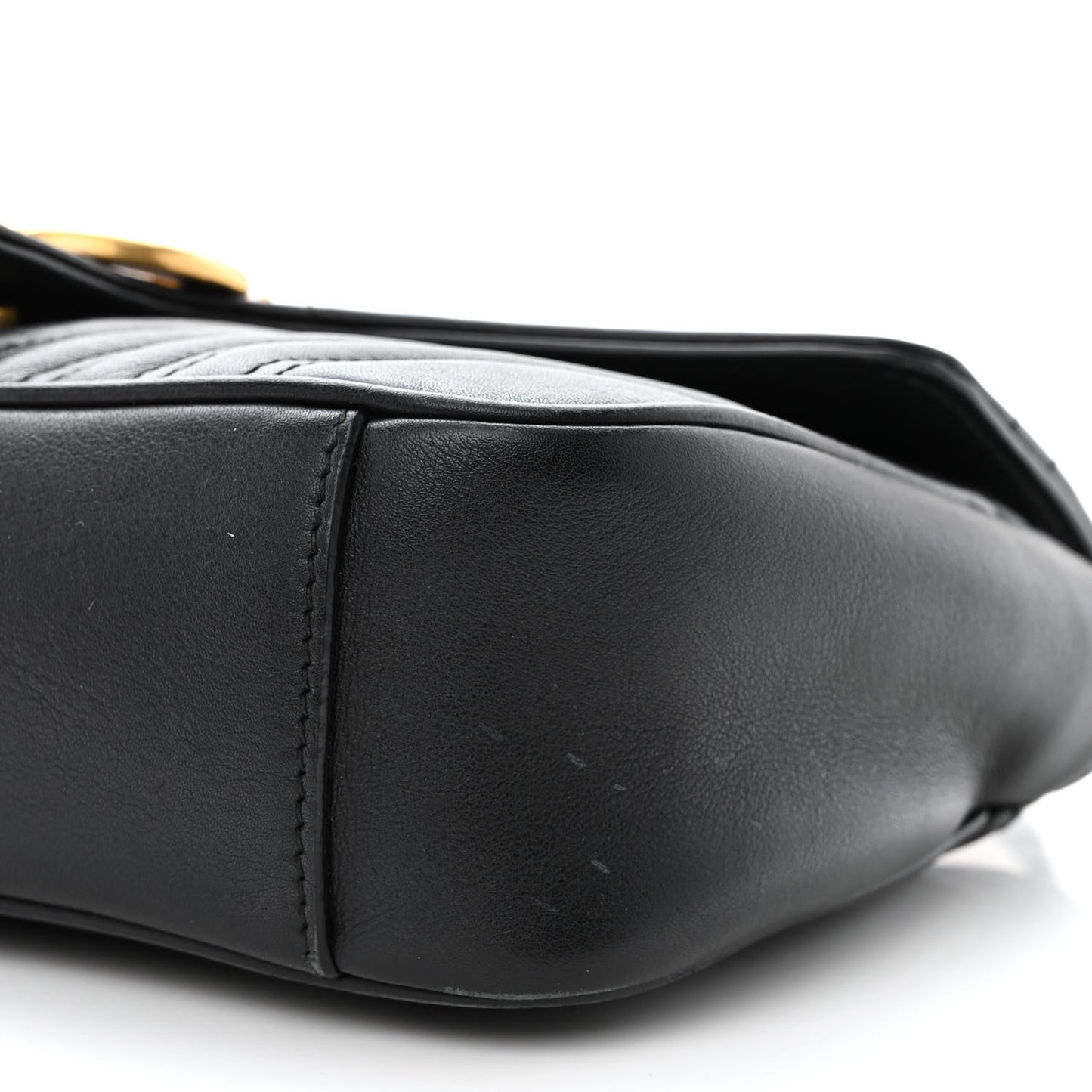Calfskin Matelasse Small GG Marmont Shoulder Bag Black