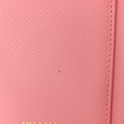 Prada Saffiano Metal Compact Wallet Peonia Petalo 9 of 11