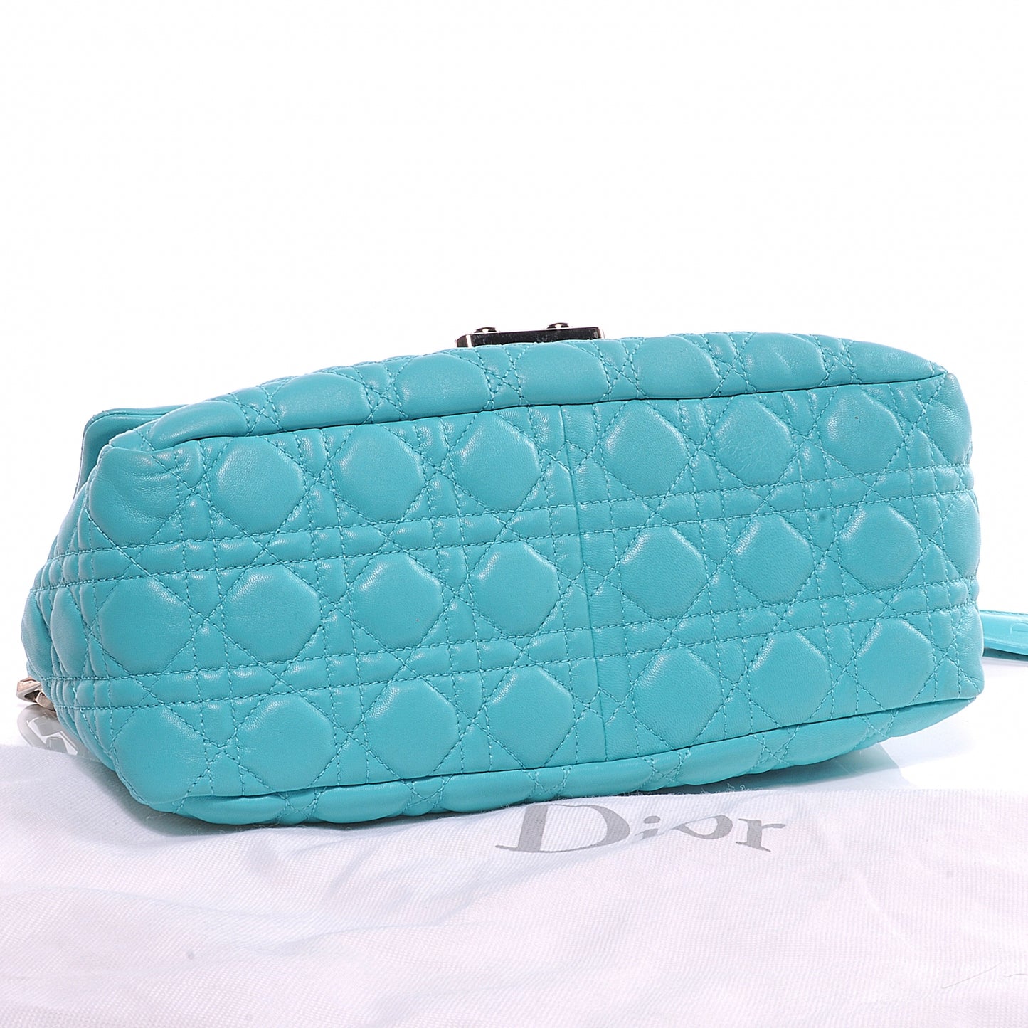 Lambskin Cannage New Lock Flap Bag Turquoise